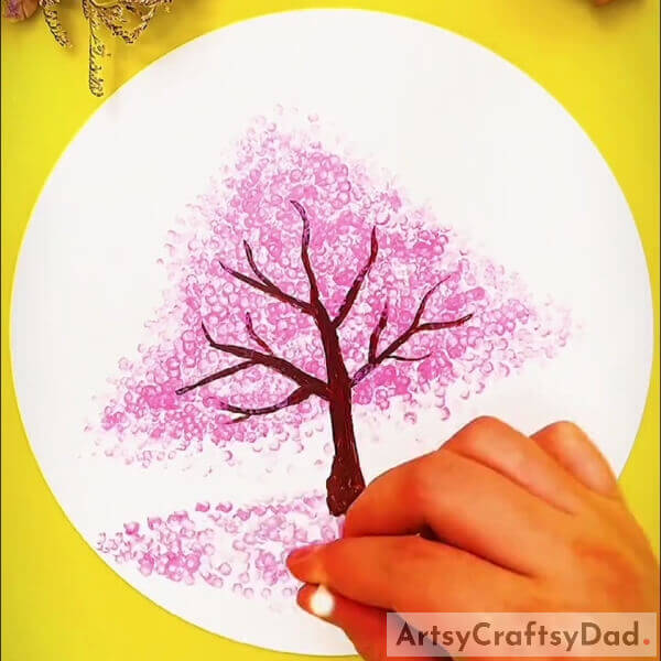 This Is The Final Look Of Your Cherry Blossom Tree!- Creating Cherry Blooms: Cotton Bud Tutorial