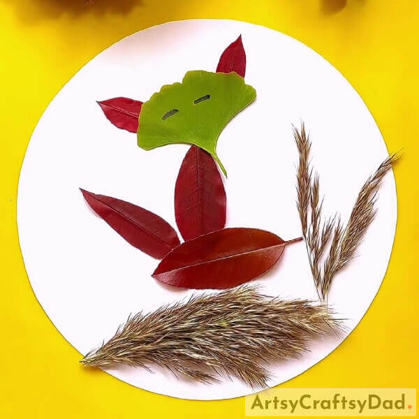 This Is The Final Look Of Your Leaf Fox Craft!- How to Make a Leaf Fox with Kids Step-by-Step