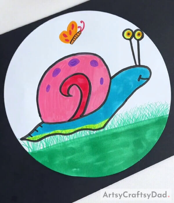 This Is The Final Look Of Your Snail Drawing! - Instructing Youngsters on How to Make a Snail Graphic Through Hand Motions