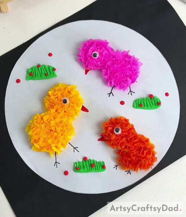 This Is The Final Look Of Your Tissue And Clay Chicks! - Designer Chicks: A Guide to Crafting with Textiles and Clay