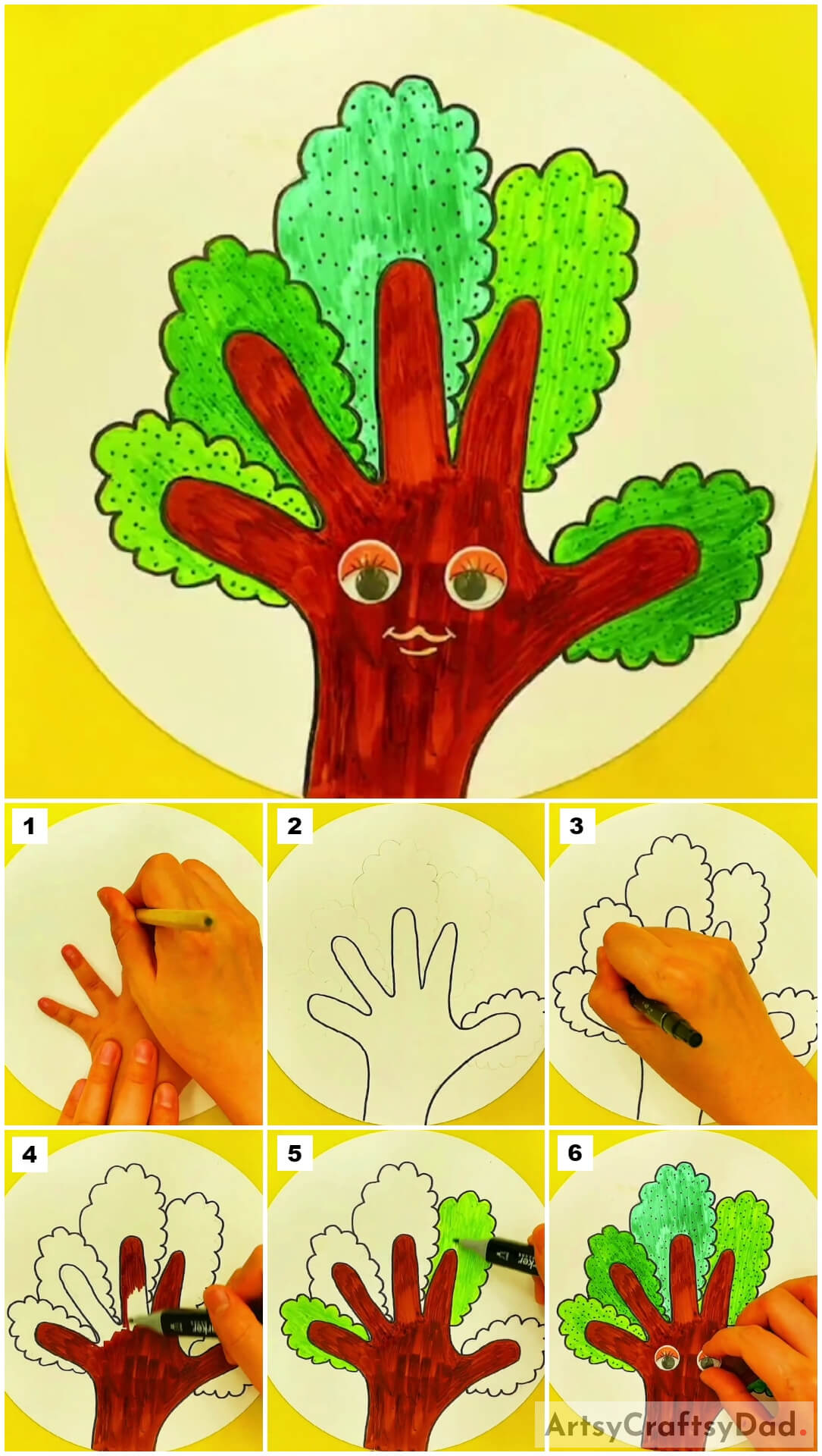  Tree Drawing: Hand Outline Hack Tutorial For Kids