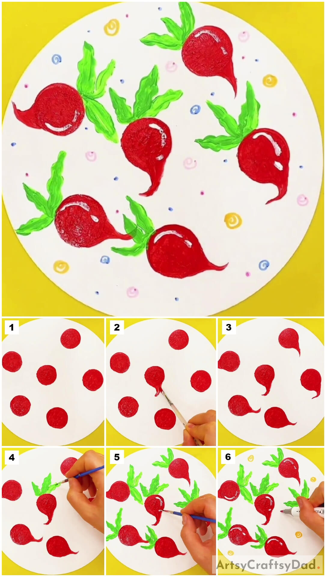 Turnip Stamp Painting Tutorial For Beginners