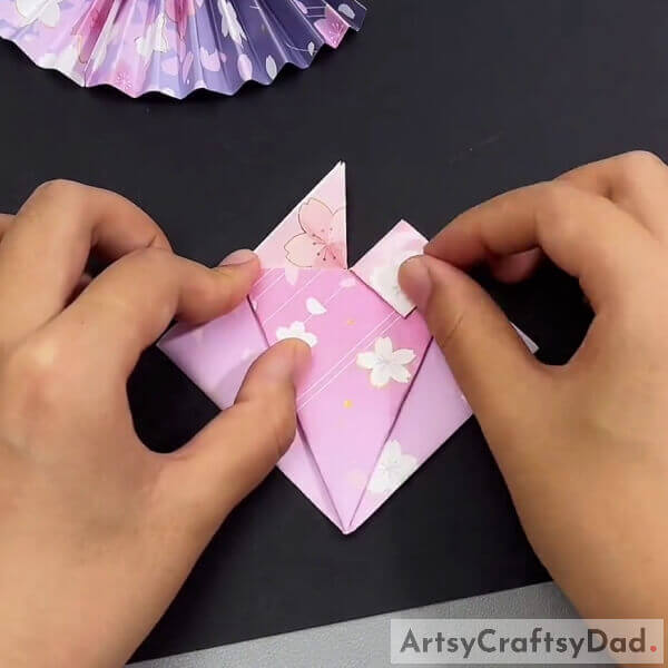 Unfolding The Fold And Folding Over The Triangle- Tutorial for Making a Dress Out of Origami Paper
