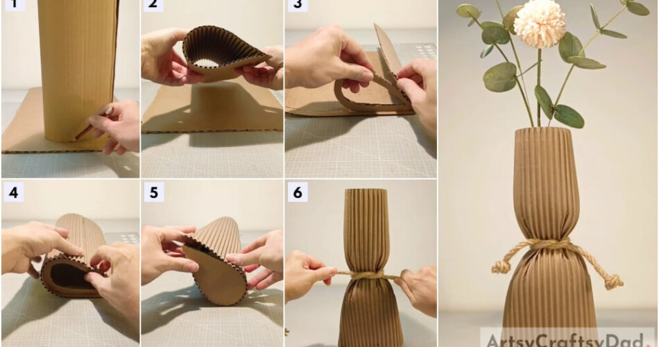 Unique Cardboard Flower Vase Craft Tutorial For Kids