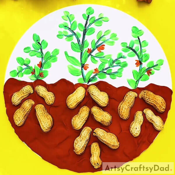 Our Plants With Roots In The Soil Clay Craft Is Done- Crafting with Clay and Peanut Shells Rooted in the Earth 