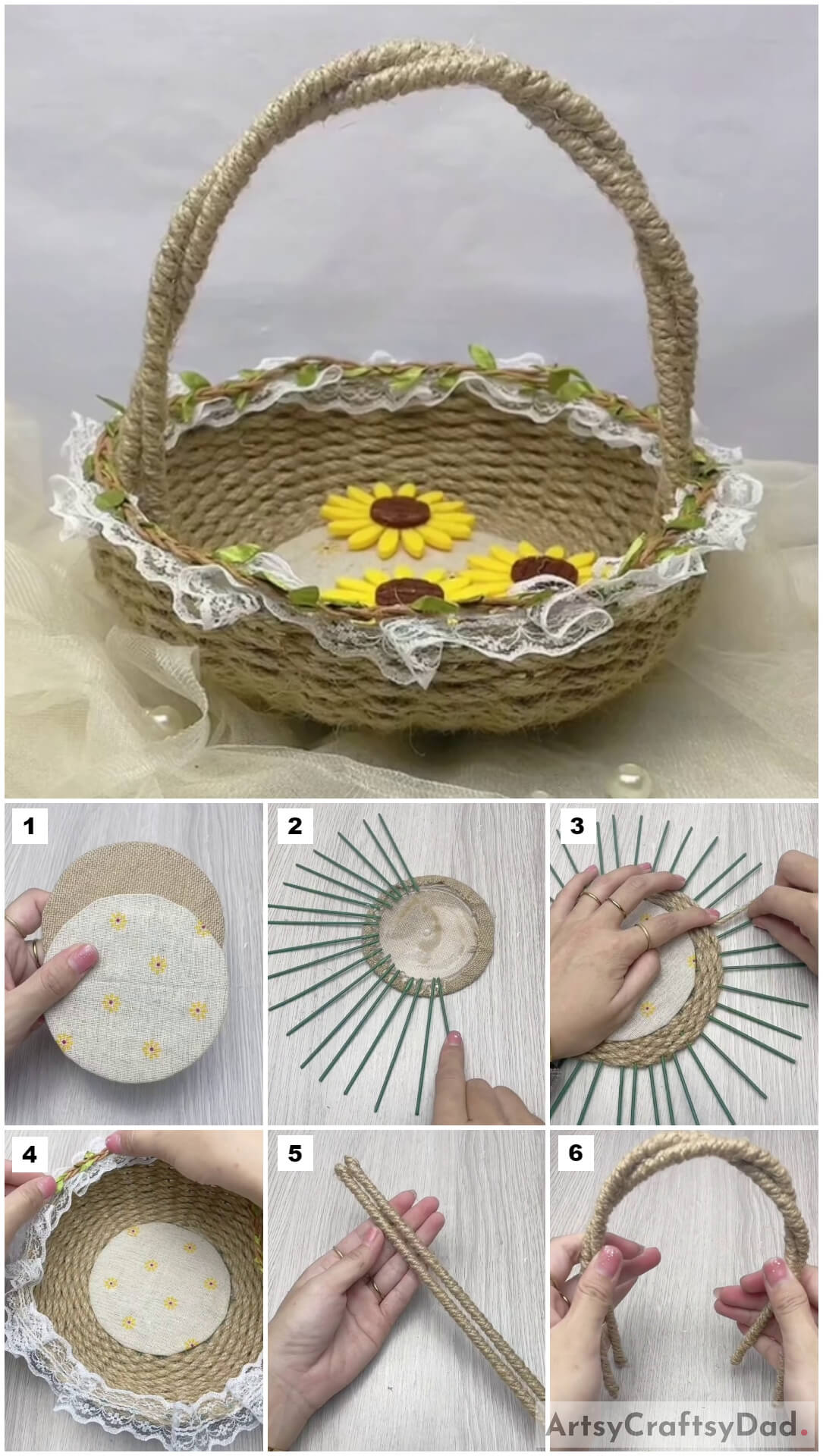 Weaving Basket: Jute Thread Craft Tutorial