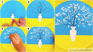 White Cherry Blossom Flower Vase Art Craft Tutorial