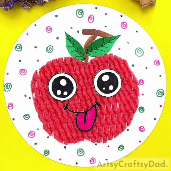 Your Fruit Foam Net Apple Craft Is Ready! - Fantastic Apple Fun Craft Using Fruit Foam Net For Kindergartners