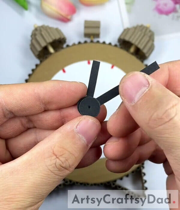 Clock Hands - Creating a cardboard alarm clock model - a tutorial for kids 