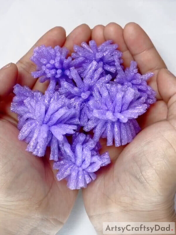 Collect Them - How to Assemble a Lavender Imitation Flower with a Fruit Foam Net 