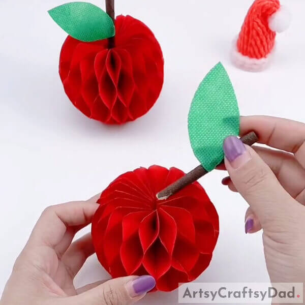 Final Touches - Designing An Apple Out Of Paper - A Guide For Children