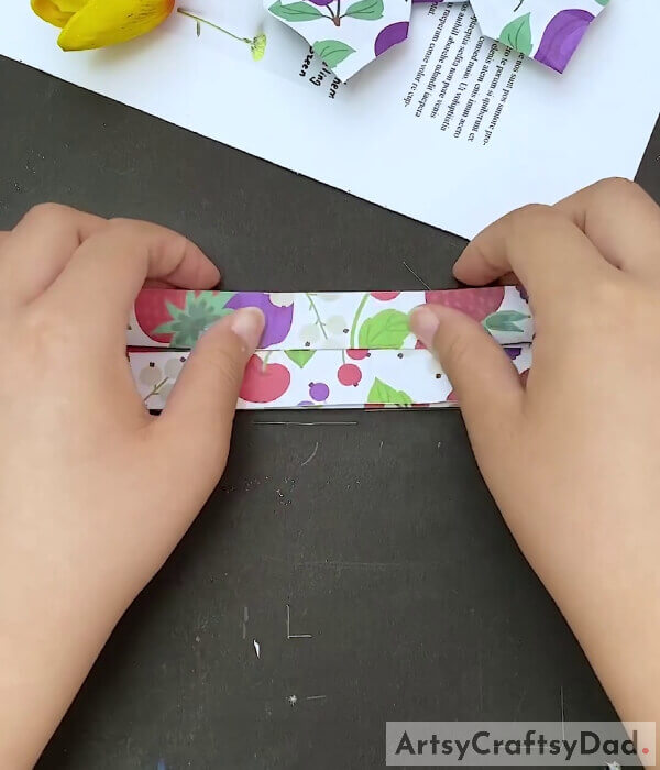 Fold From Top - Crafting A Bow Out Of Paper For Kids