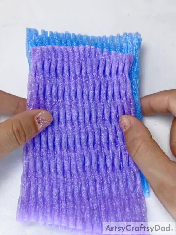 Fruit Foam Net - Tutorial on Crafting a Lavender Artificial Flower with a Fruit Foam Net 