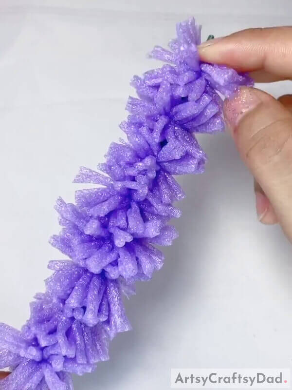 Put All Of Them - Making a Lavender Artificial Flower with a Fruit Foam Net - A Guide 