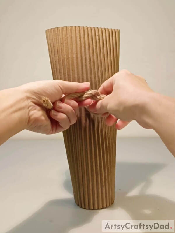 Put a rope around it - Learn How to Make a Remarkable Cardboard Flower Vase for Kids
