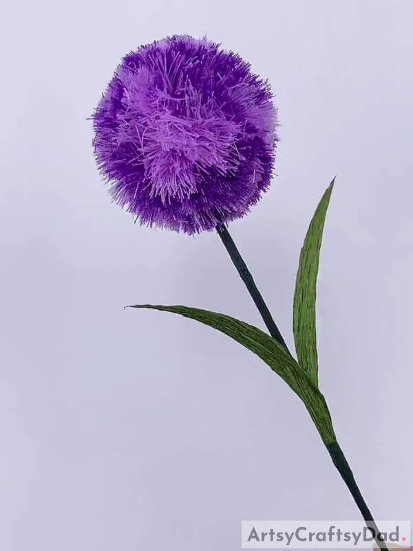 Final Image: Well, this is the final look of the pom-pom flowers made out of ribbons - A Step-By-Step Tutorial To Making A Ribbon Pom-Pom Flower For Children