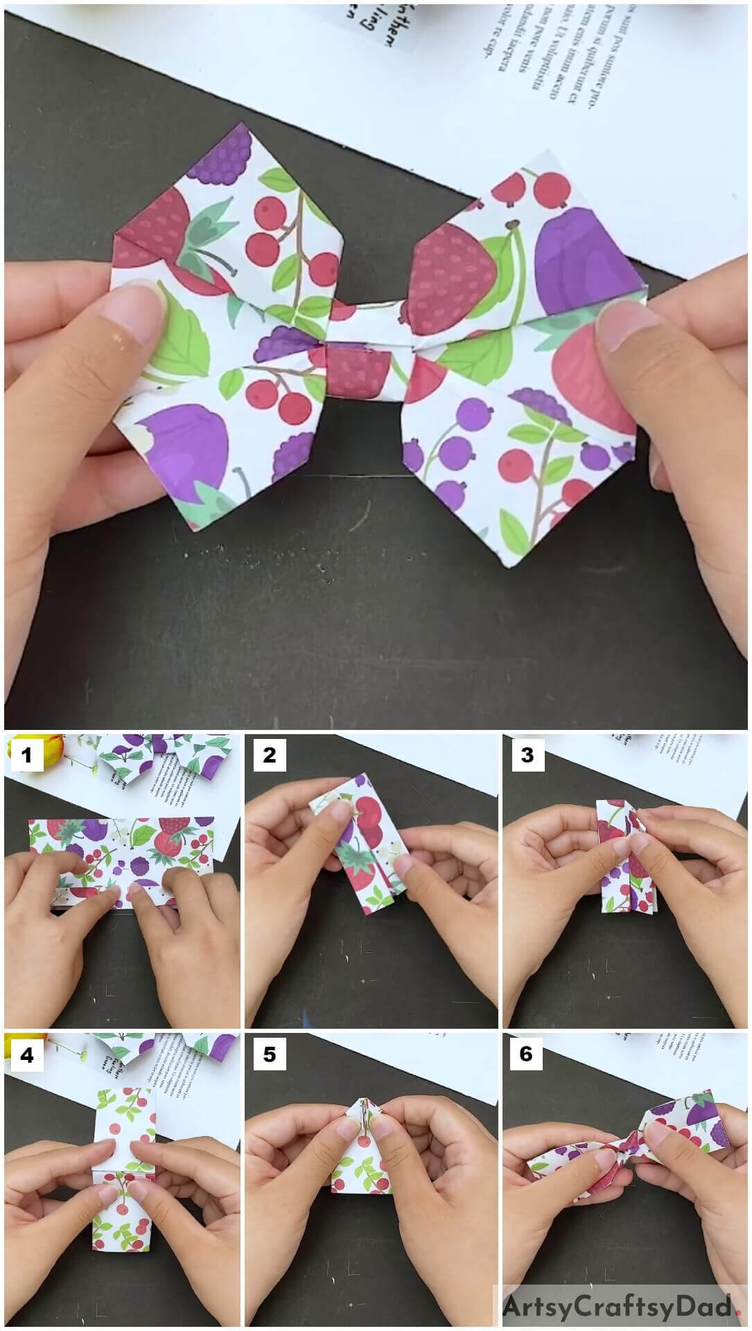 Origami Bow Paper Craft Tutorial For Kids