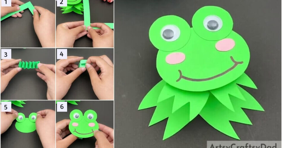 Paper Frog Face: Jumping Toy Craft Tutorial