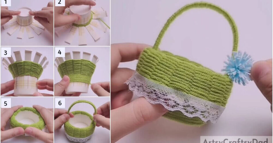 Tiny Woven Basket: Wool & Paper Cup Craft Tutorial