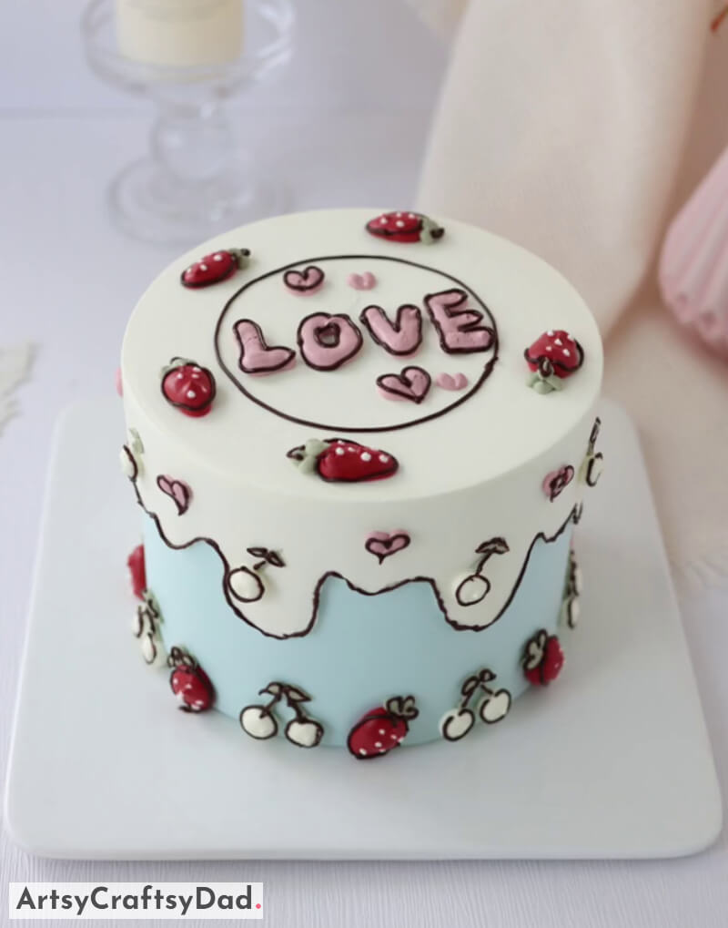 2D Fruit Comic Cake Decoration for Kids - Inventive Cake Ornamentation with Fruits