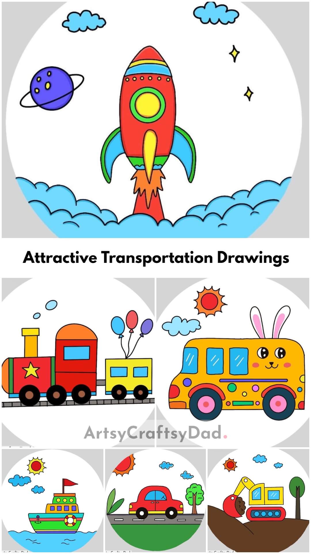 Attractive Transportation Drawings for Kids