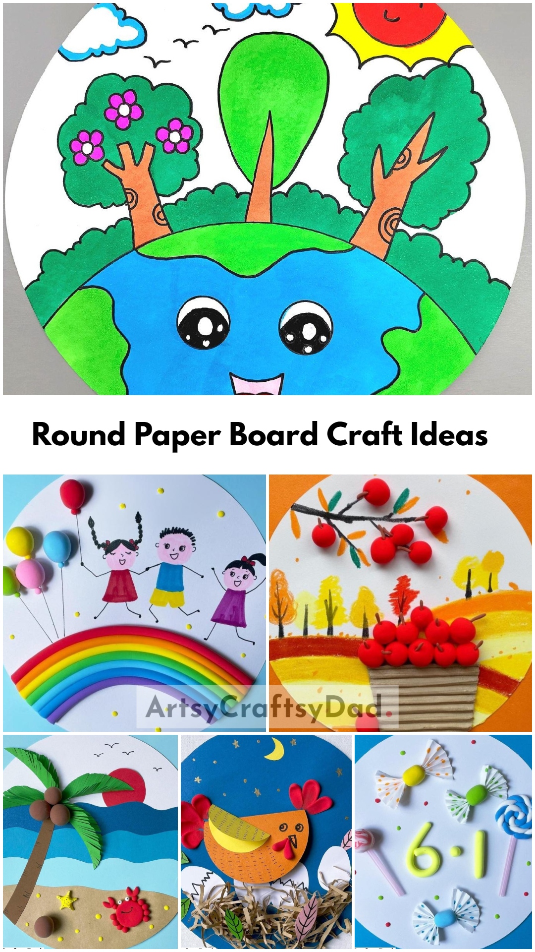 Art and Craft Ideas on Round Paper Board