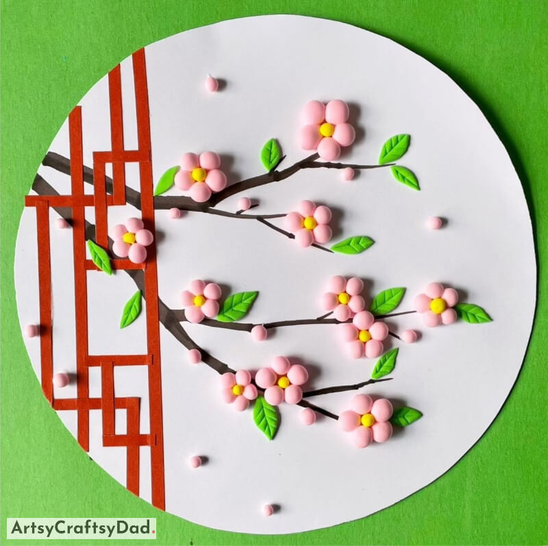 Adorable Cherry Blossom Clay Craft - Fun Ideas for Kids with Clay and Printing