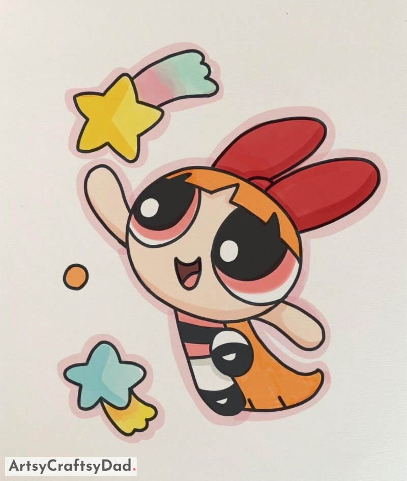 Adorable Powerpuff Girl Artwork for Youngsters - Innovative Art Ideas for Kids 