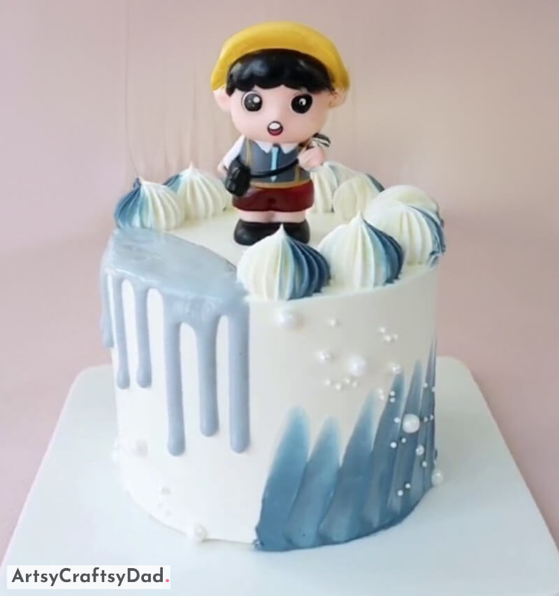 Amazing Blue Drip Cake Design Idea With School Boy Topper - Tasty Ways To Decorate Children's Birthday Cakes