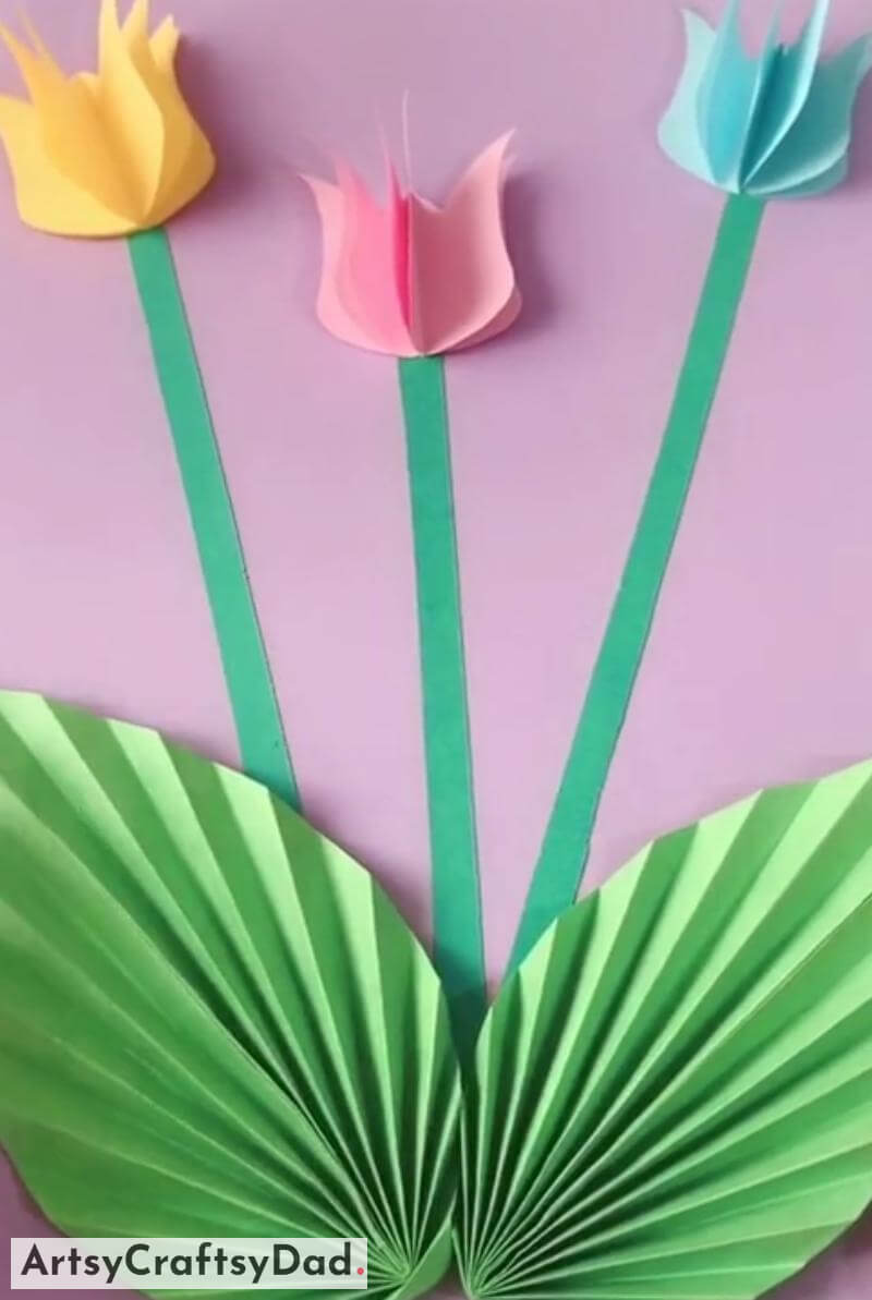 Amazing Tulip Paper Flower Craft For Kids - Parent-child paper flower making
