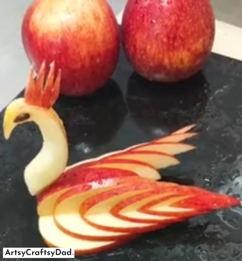 Apple Carving Swan Food Decoration Idea For Kids - Stunning fruit carving plate ornamentation notion
