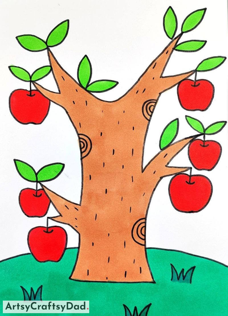 Apple Tree Drawing for Kids - Steps to leave a lasting impression on the drawing educator