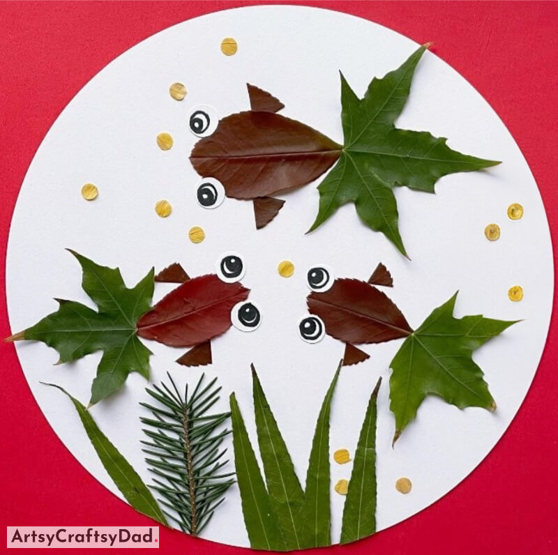 Beautiful Fish Craft Using Leaves - Uncover the Loveliness of Nature with These Stunning Leaf Artworks