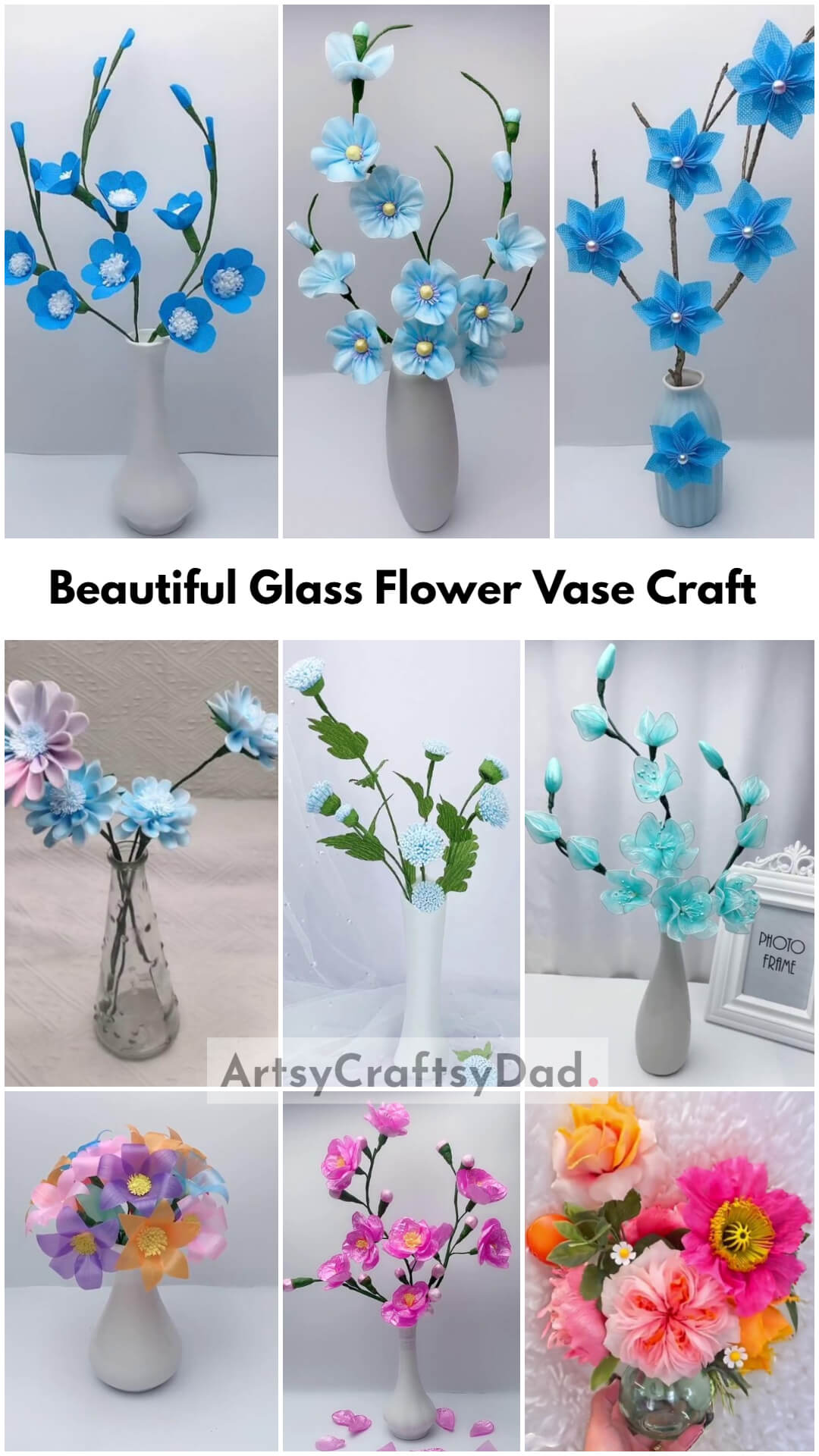Beautiful Glass Flower Vase Crafts For Home Décor
