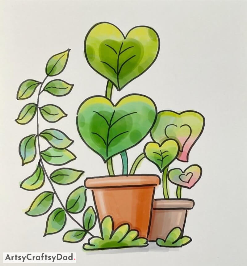 Beautiful Money Plant Pot Drawing - Exciting & Stimulating Drawings For Kids 