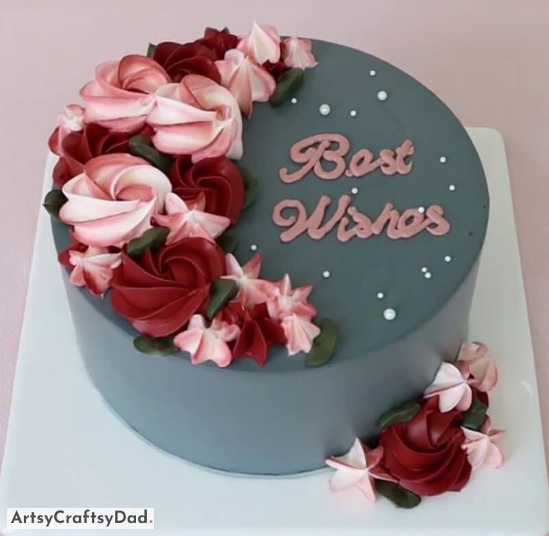 Beautiful Pink and Red Flowers Topper - Birthday Cake Decoration - Easy Ways to Make Birthday Cake Look Great