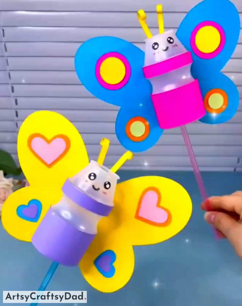 Beautiful Plastic Bottle Butterfly Craft Idea For Kids - Making Creative Projects with Reused Goods for Childre