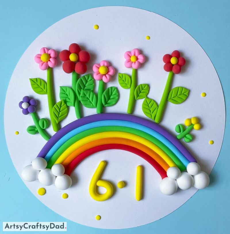 Beautiful Rainbow Decorated With Lovely Flowers Craft - Form Finest and Exquisite Floral Crafts