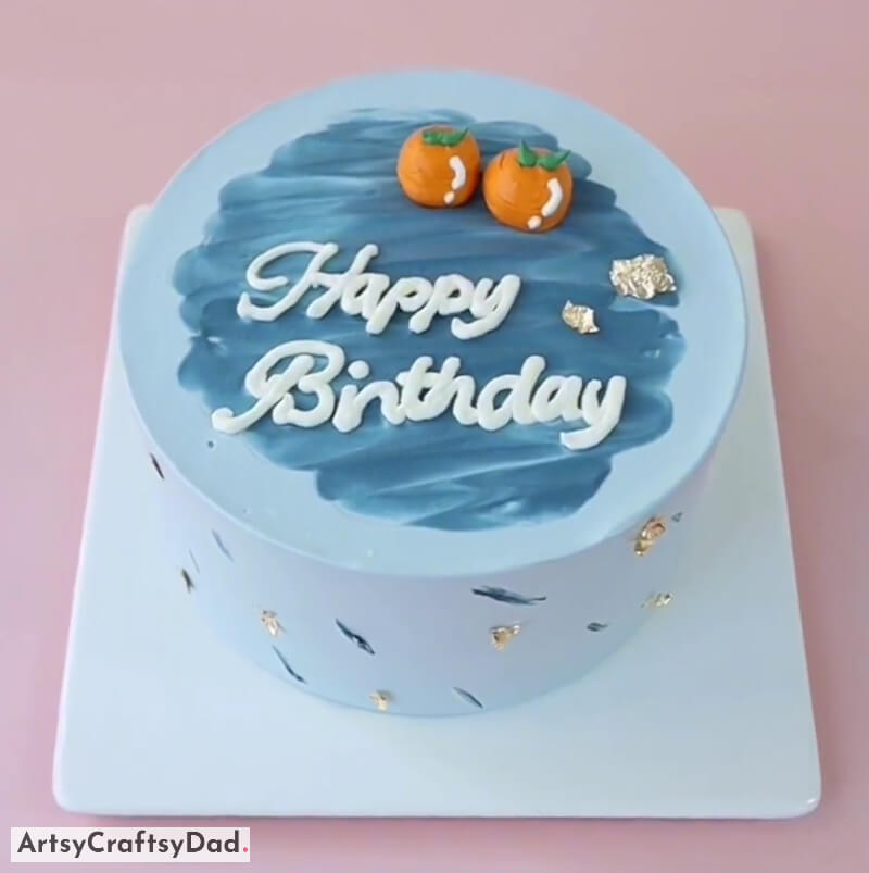 Buttercream Oranges Topper - Blue Birthday Cake Decoration Idea - Tips to Make a Birthday Cake Appealing