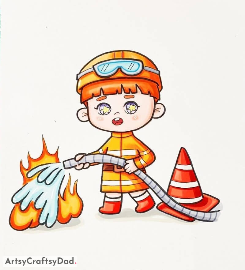 Charming Firefighter Artwork Idea - Fantastic Creative Projects for Kids 