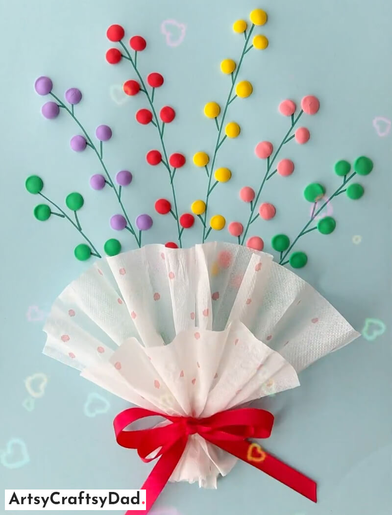 Clay Flower Bouquet Art and Craft - Fun do-it-yourself art projects with clay for children
