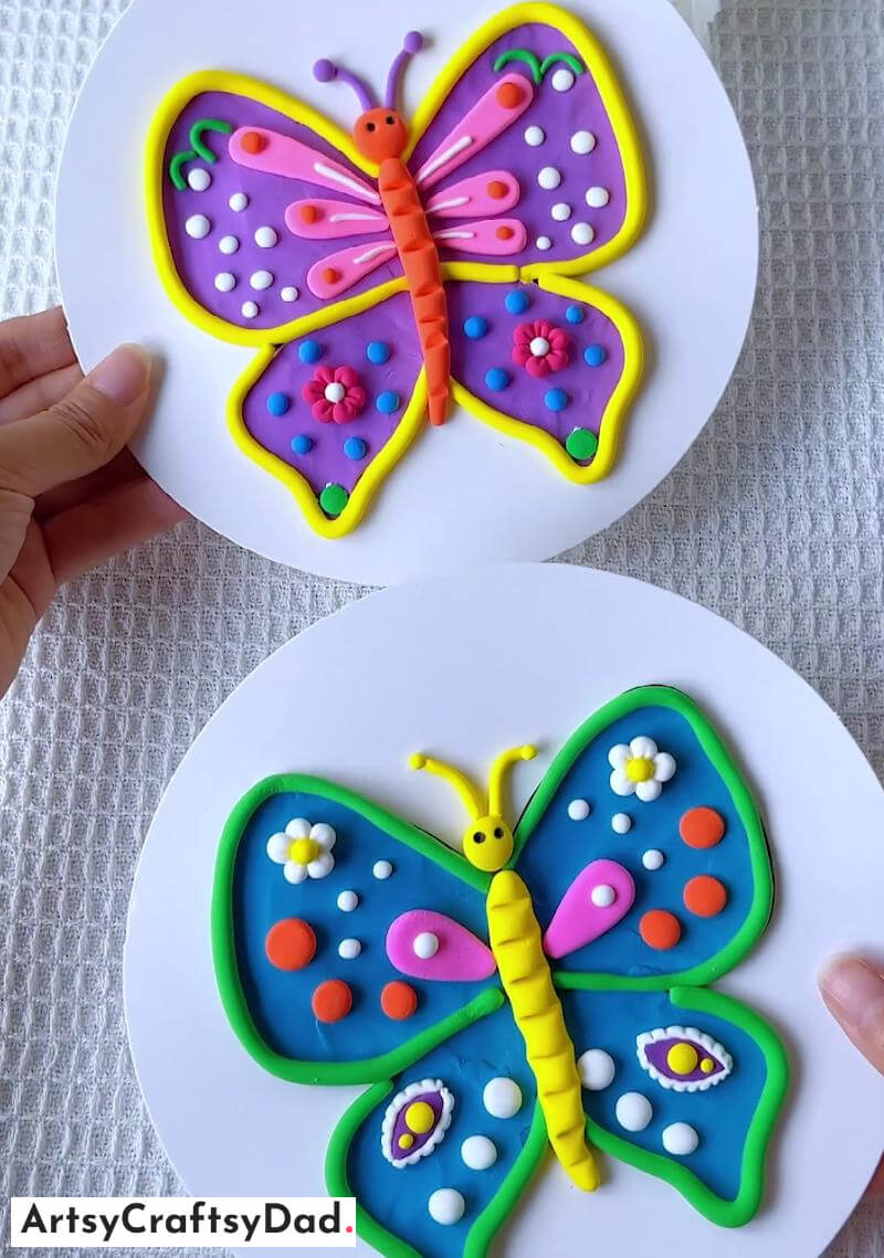Colorful Clay Butterfly Craft Idea For Kids - Inventive homemade clay creations for youngsters.