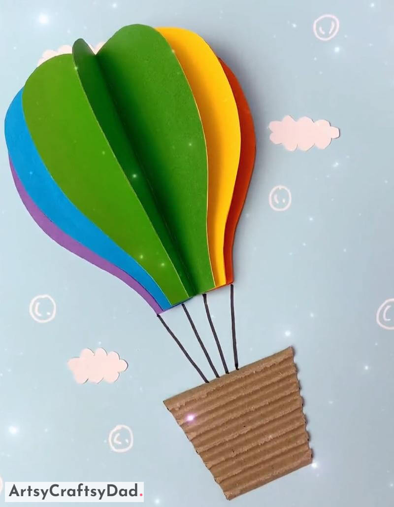 Colorful Paper Air Balloon Craft Idea - Fun and straightforward paper activities for little ones 