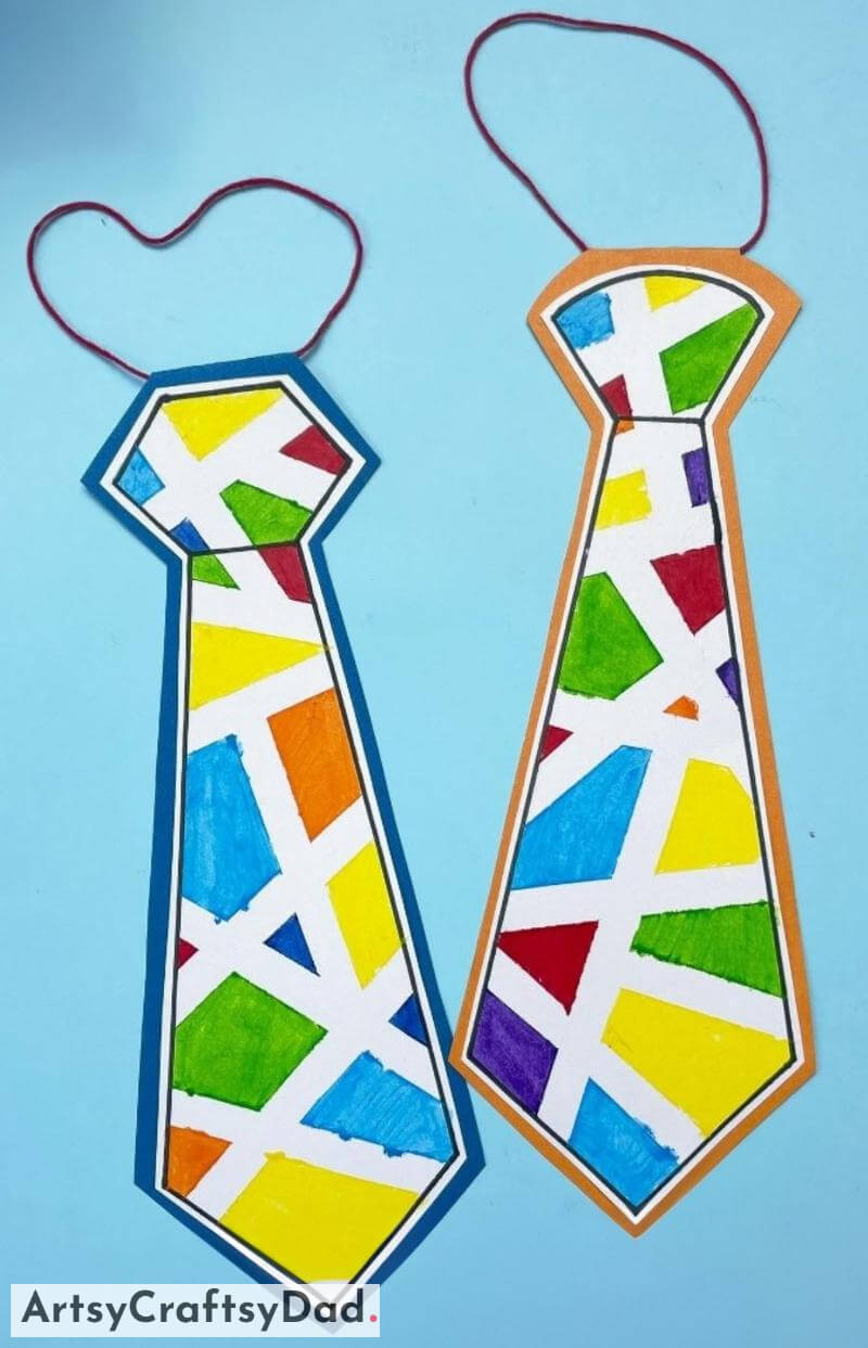 Colorful Paper Tie Craft Idea Creating a colorful paper necktie craft