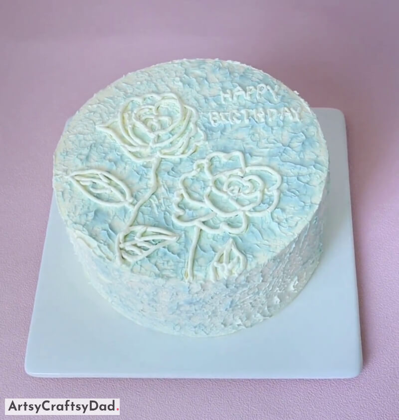 Creamy Butterscotch Flavoured Birthday Cake Design On Floral Theme - Stunning Floral Cake Artwork