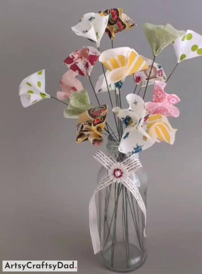 Creative Fabric Flower Craft for Younger Ones - Vibrant Flower Artworks and Crafts with Recycled Supplies
