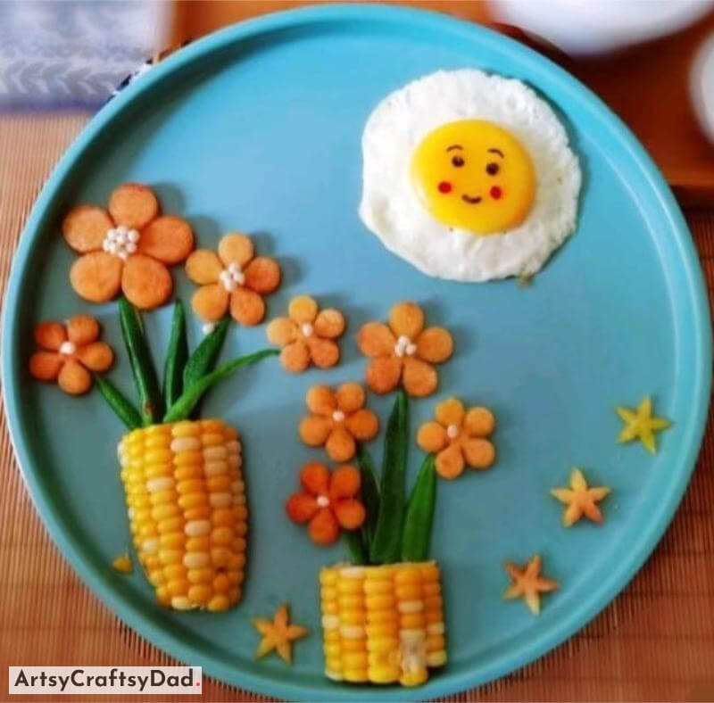 Creative Flower Themed Plating Decoration For Breakfast Artistically presenting breakfast dishes with a flower theme
