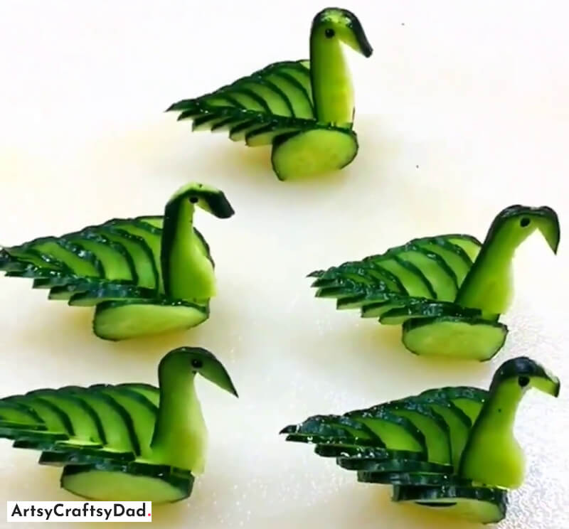 Cucumber Carving Swans Food Decoration Idea For Kids - Incredible Food Creation with Cucumbers