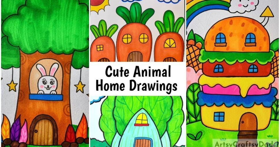 Cute Animal Home Drawings - Only Imagination is Limit!