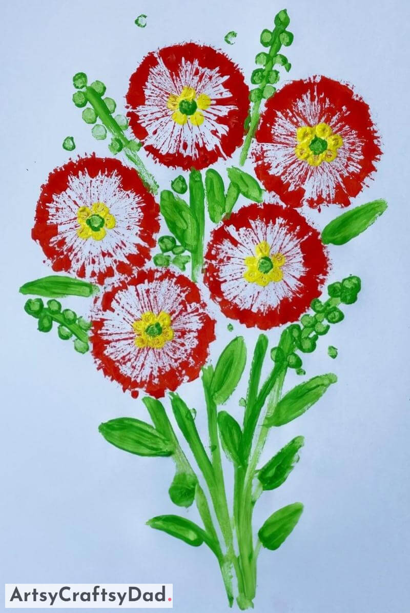 Cute Flowers Drawing With Watercolor Drawing With Watercolor Of Adorable Flowers 